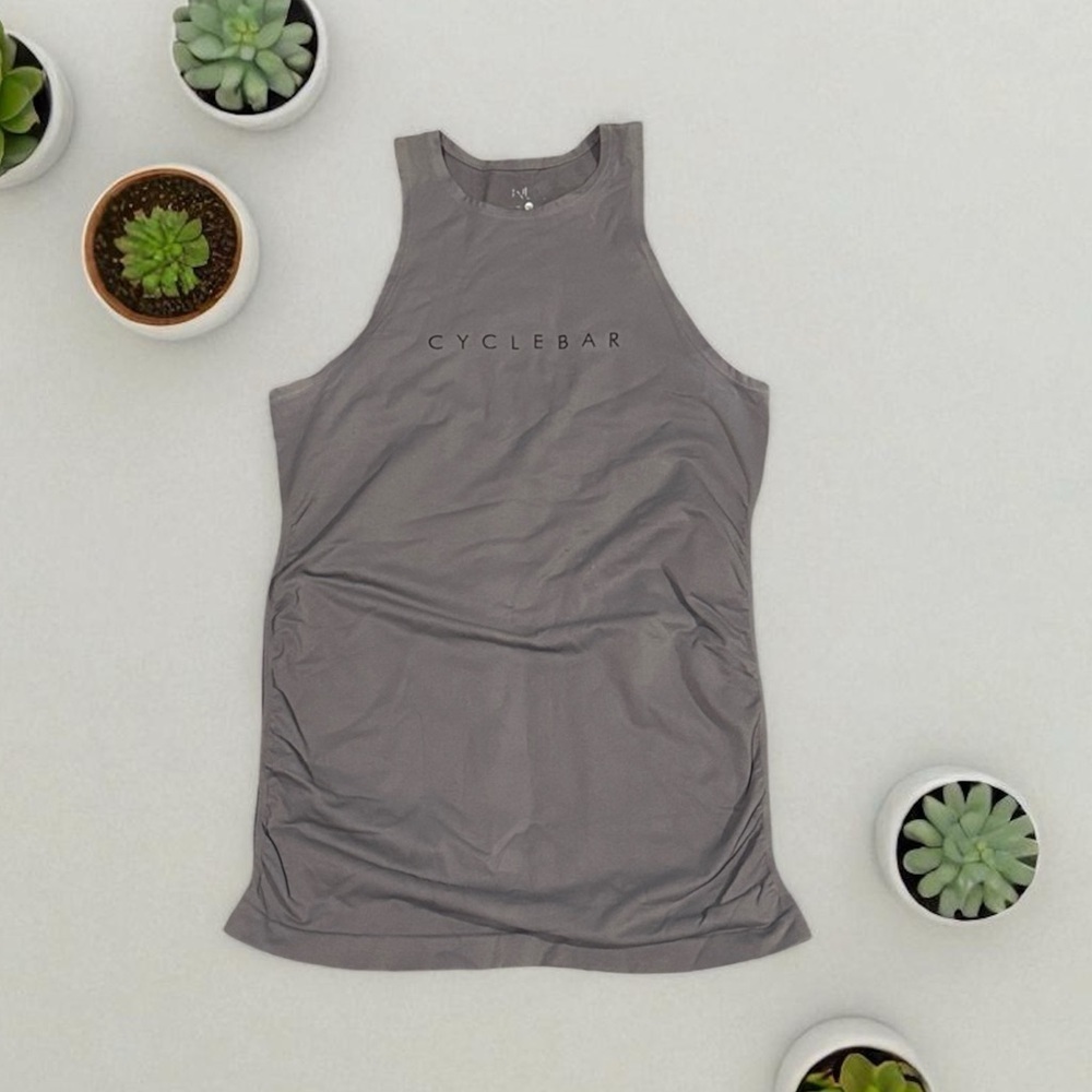 CycleBar m/l gray cycling athletic top shirt tank workout spin class studio